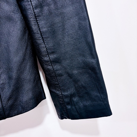 ATMOSPHÈRE – Black genuine leather jacket | Classic zip-up moto style | Medium * - Picture 7 of 10